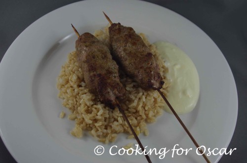 Beef Koftas With Brown Rice And Saffron Yogurt – Cooking For Oscar